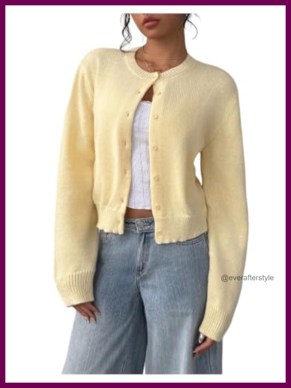 Lightweight Button Down Open Front Long Sleeve Crew Neck Cardigan Sweater